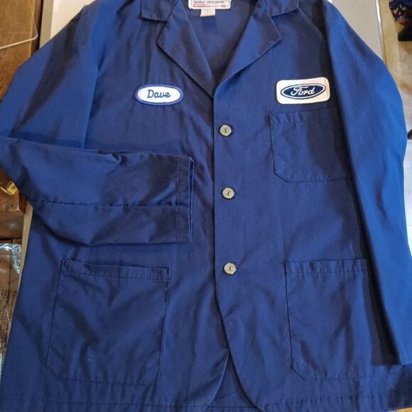 Vintage Ford Mechanic Jacket "Dave" Name patch new upscaled buttons  Size L - Picture 3 of 5